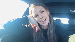 Homemade video of Madi pleasuring her pussy in the car - HD